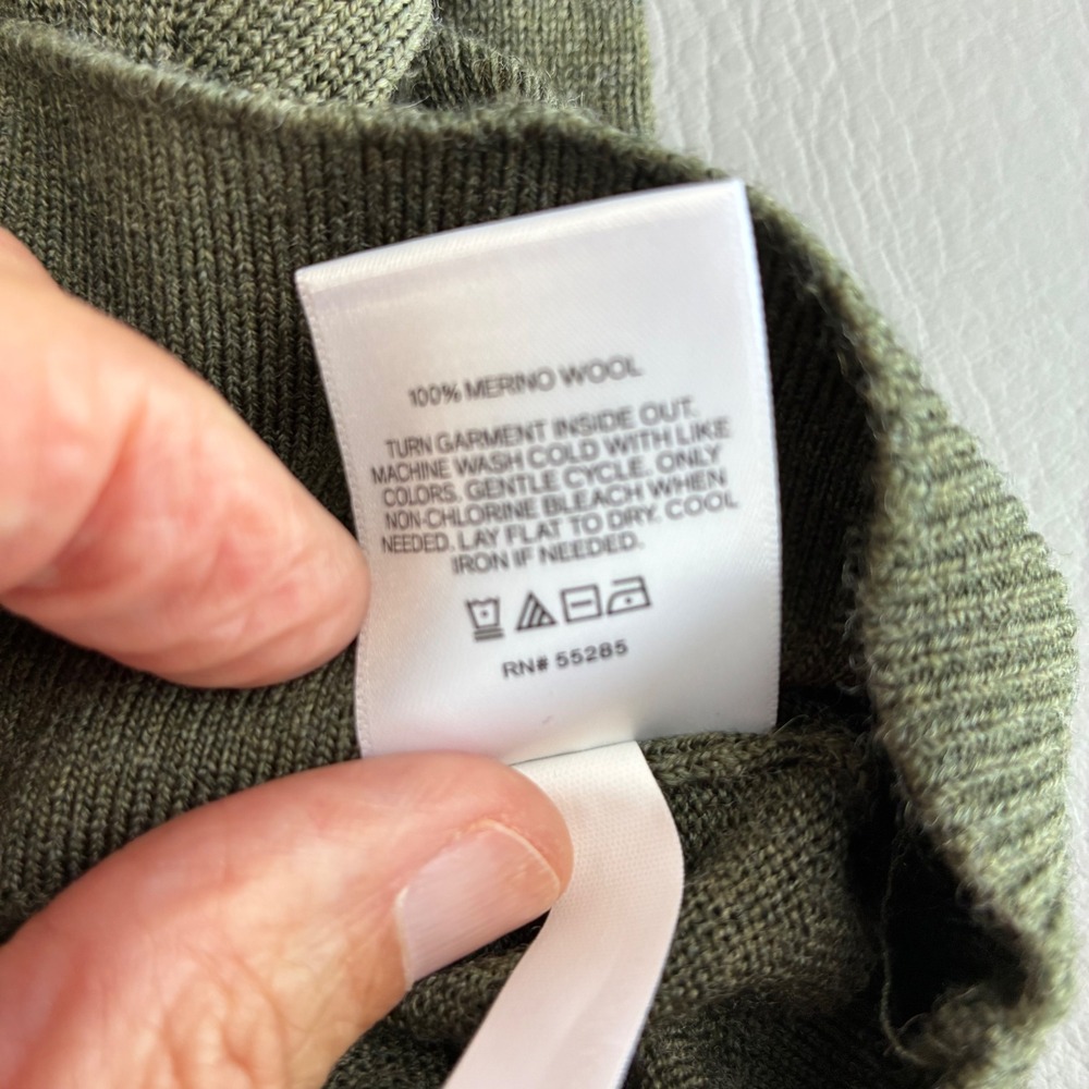 Express Mens Merino Wool Crew Neck Sweater Dark Green L NWT 01776793 - Picture 6 of 15